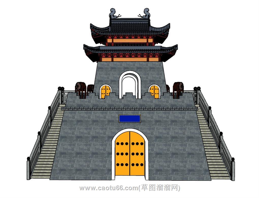 城门城楼SU模型