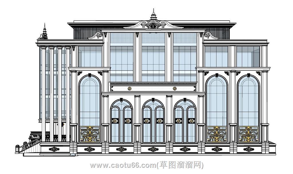 泰式办公楼SU模型
