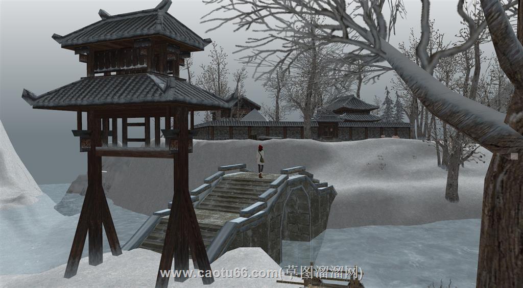 冰天雪地古建筑SU模型