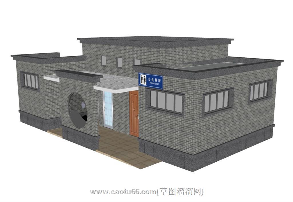 中式公共厕所SU模型