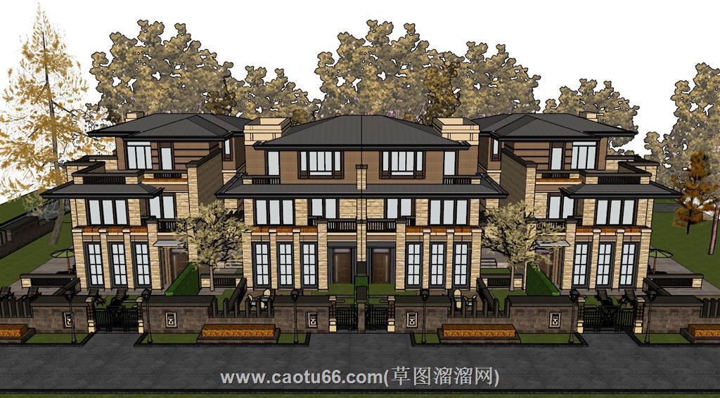 欧式别墅住宅SU模型