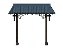 中式屋檐SU模型
