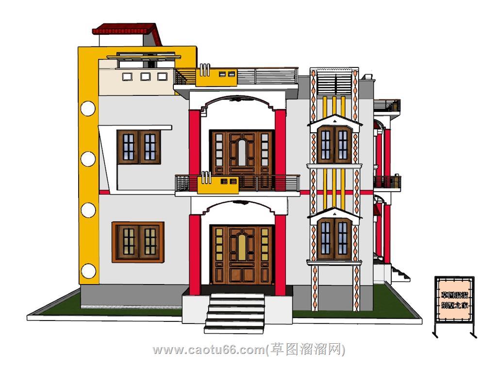 欧式独栋别墅SU模型