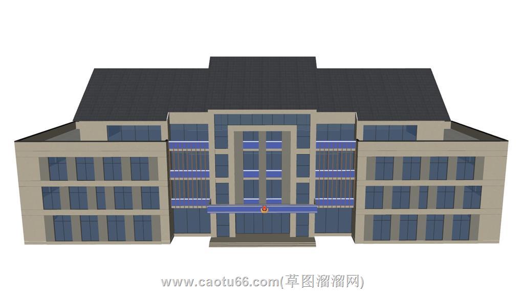 公安警察办公楼SU模型