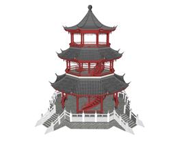 中式阁楼三层SU模型