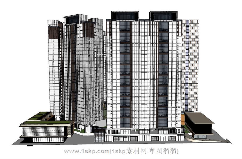 小区高层建筑SU模型