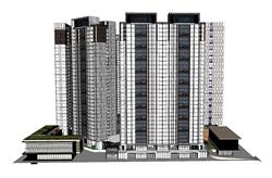 小区高层建筑SU模型