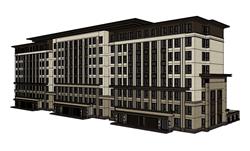 新中式建筑住宅楼SU模型