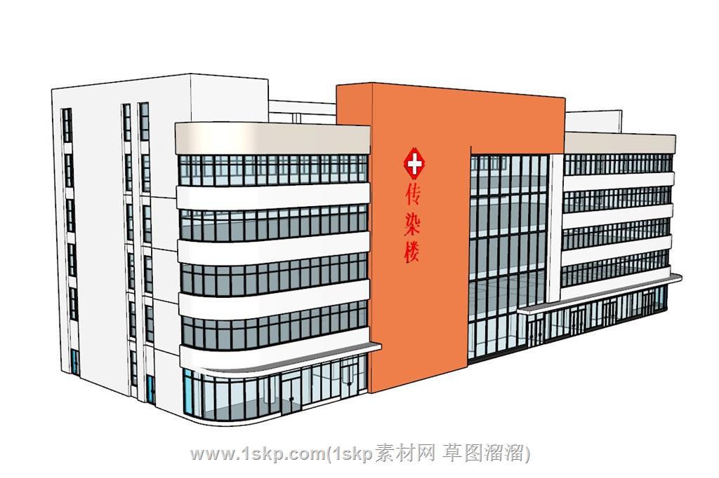 医院传染楼建筑SU模型