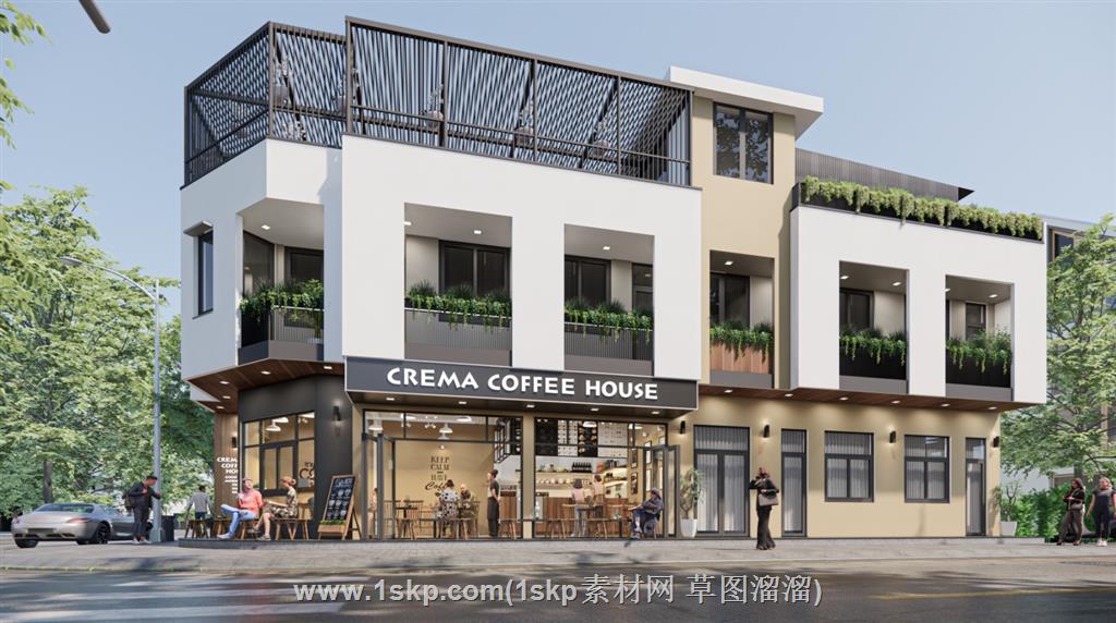 咖啡馆咖啡屋SU模型