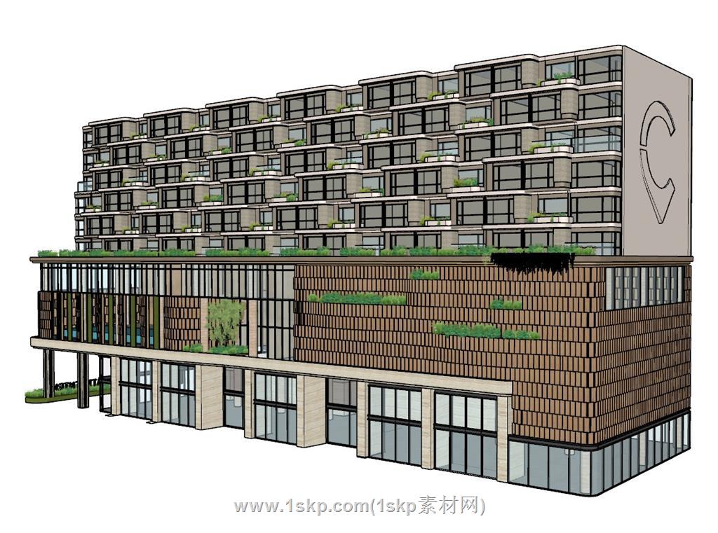 住宅楼单元楼SU模型