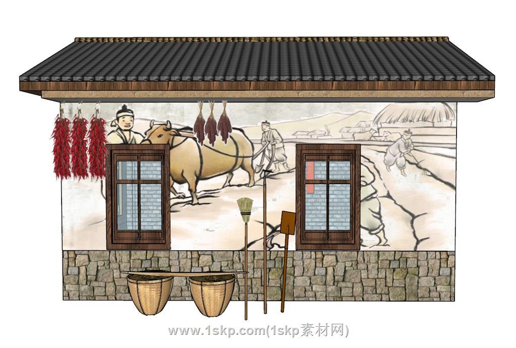 乡村民居民房SU模型