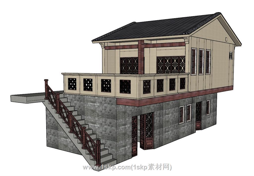 乡村民居建筑SU模型