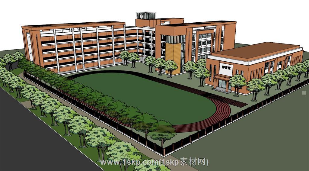 学校建筑SU模型