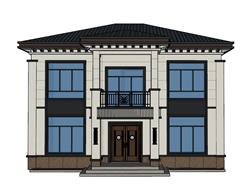 新中式别墅自建房SU模型