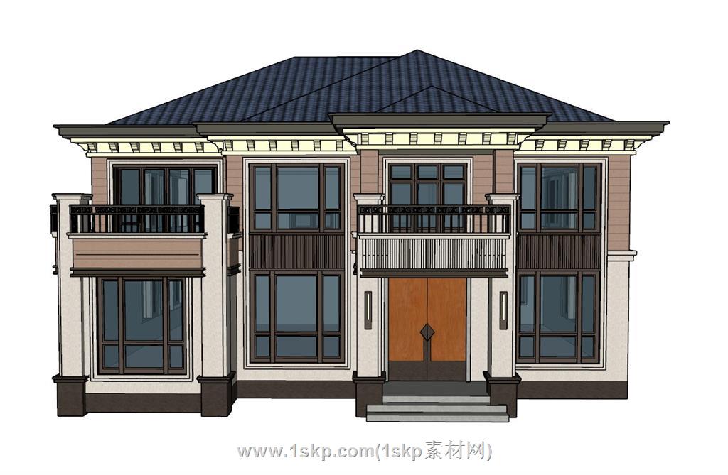 新中式别墅自建房SU模型
