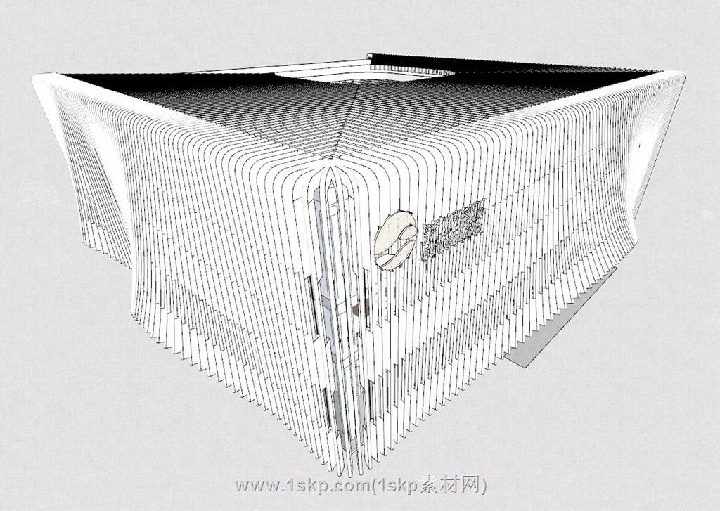 异形售楼建筑SU模型