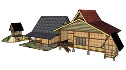 茅草屋SU模型