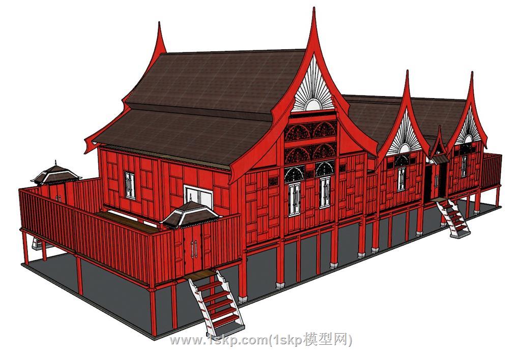 泰式古建筑SU模型