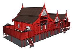 泰式古建筑SU模型