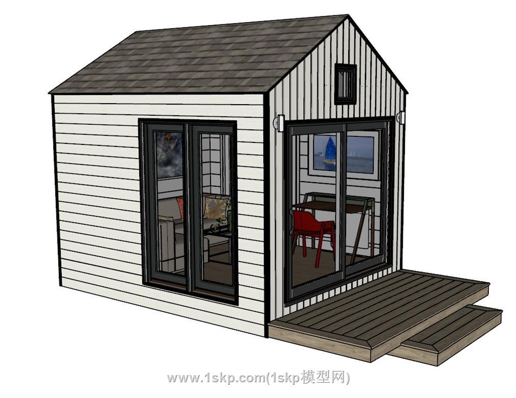 美式休闲木屋SU模型