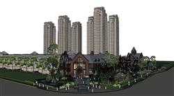 欧式别墅住宅区SU模型