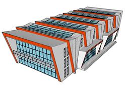 文体建筑展览馆体育馆SU模型
