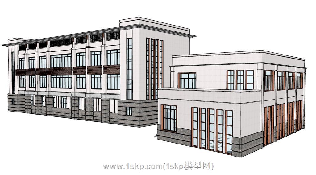 乡镇办公楼建筑SU模型