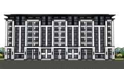 新中式住宅楼公寓SU模型