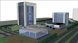 科技园园区建筑SU模型