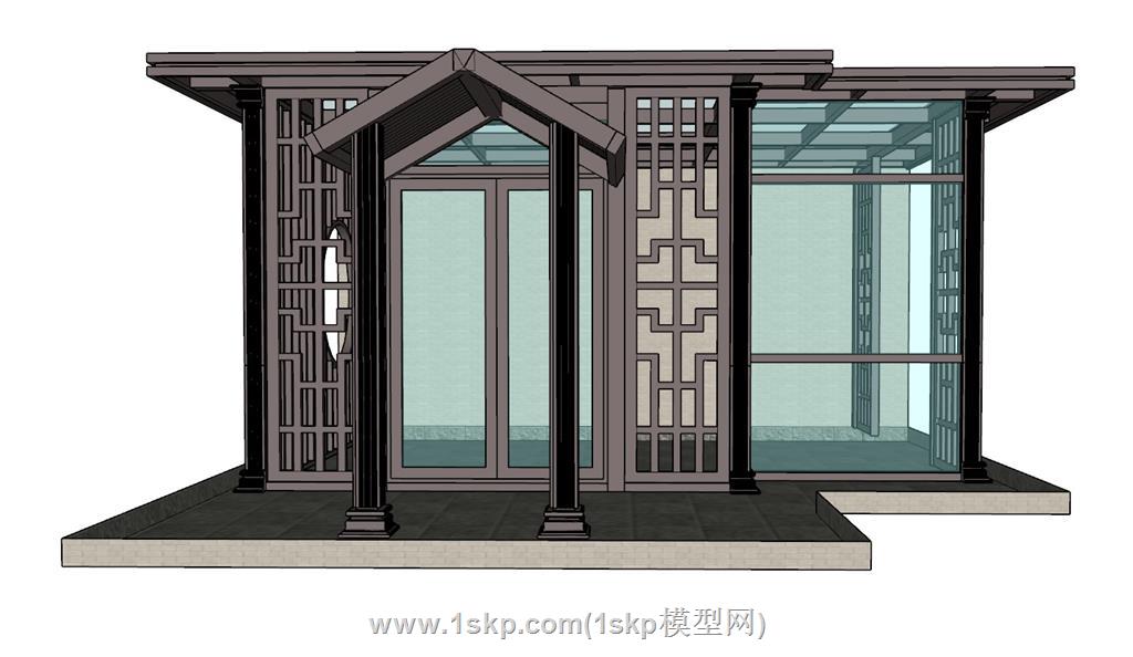 阳光房玻璃房SU模型