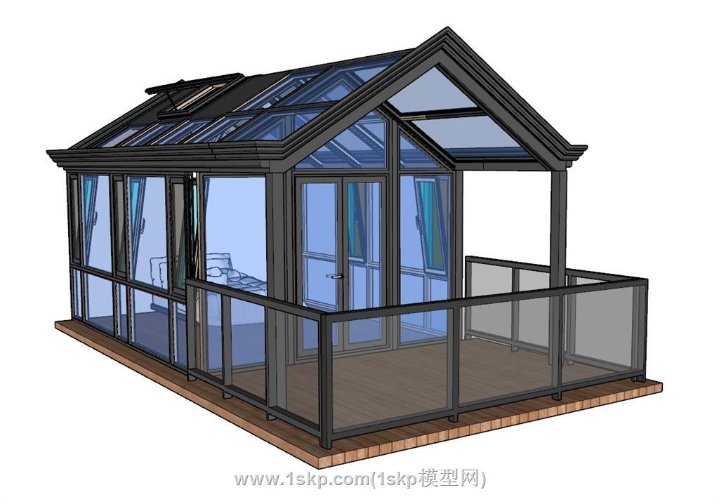 阳光房玻璃房SU模型