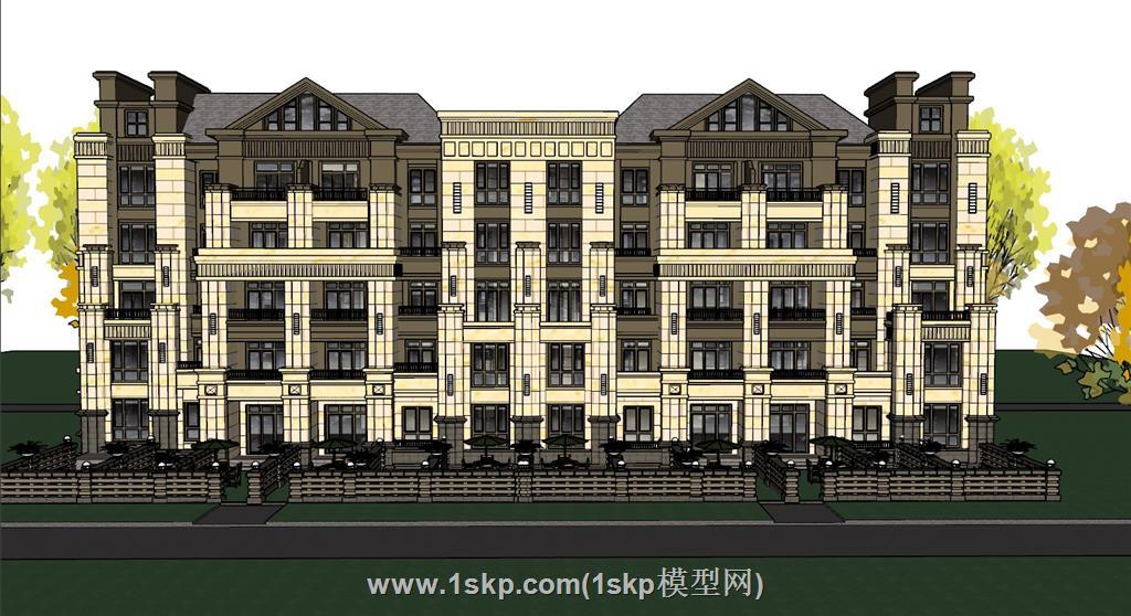 古典洋房住宅楼SU模型