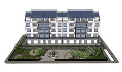 中式徽派住宅楼SU模型