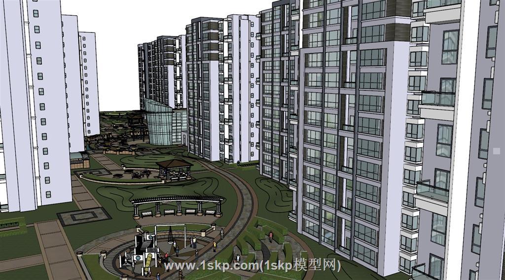 小区住宅建筑SU模型