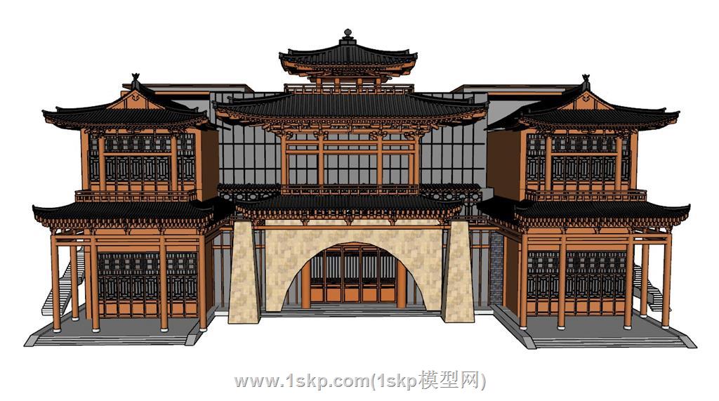 仿古建筑SU模型