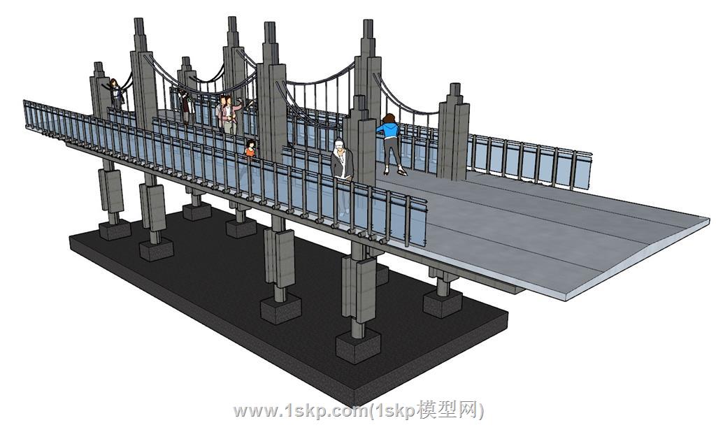 小桥桥梁SU模型