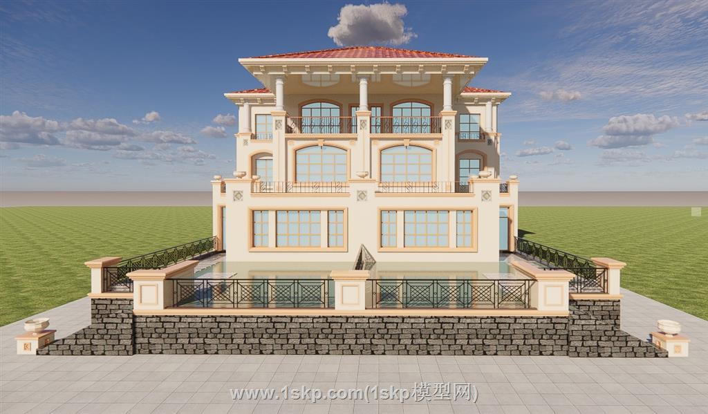 地中海独栋别墅SU模型