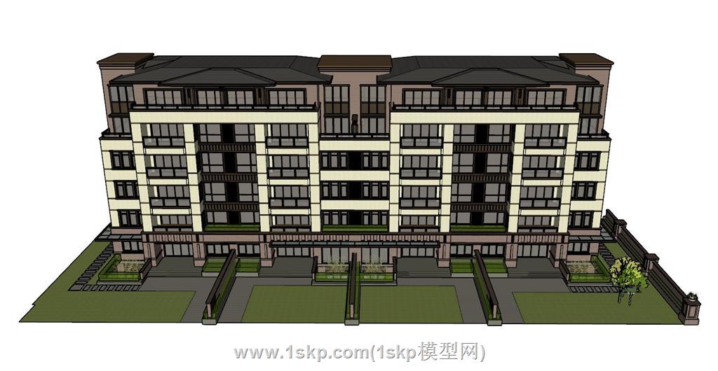 小区住宅建筑SU模型