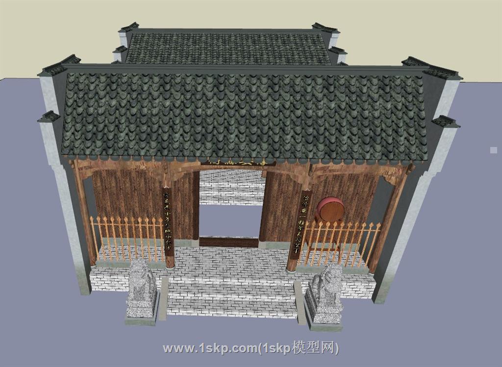 衙门公堂古建筑SU模型