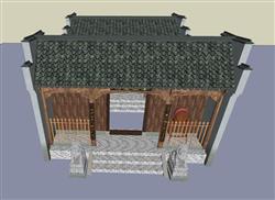 衙门公堂古建筑SU模型