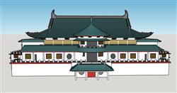 日式古建城楼SU模型