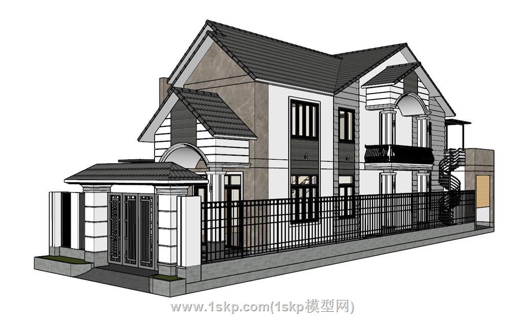 简欧别墅住宅SU模型