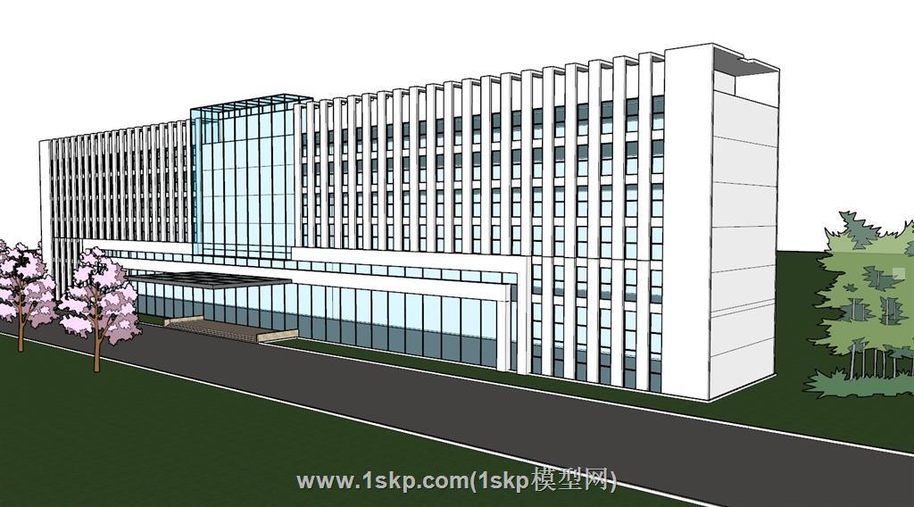 办公楼玻璃幕墙建筑SU模型