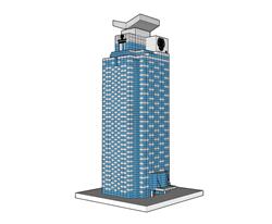 高层酒店建筑SU模型