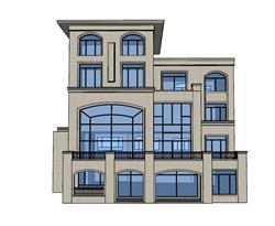 住宅别墅建筑SU模型 免费sketchup模型下载