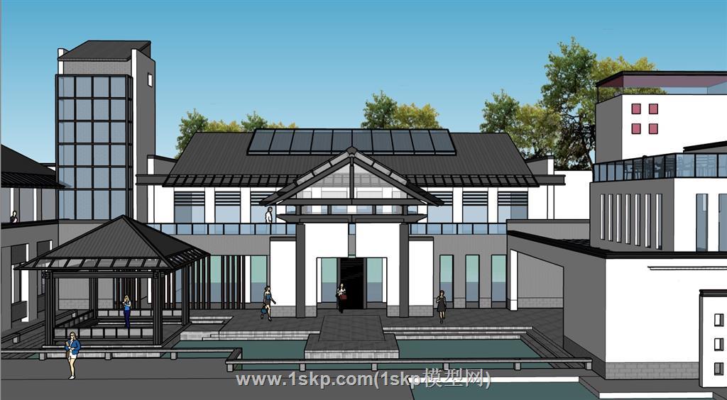 中式徽派建筑SU模型