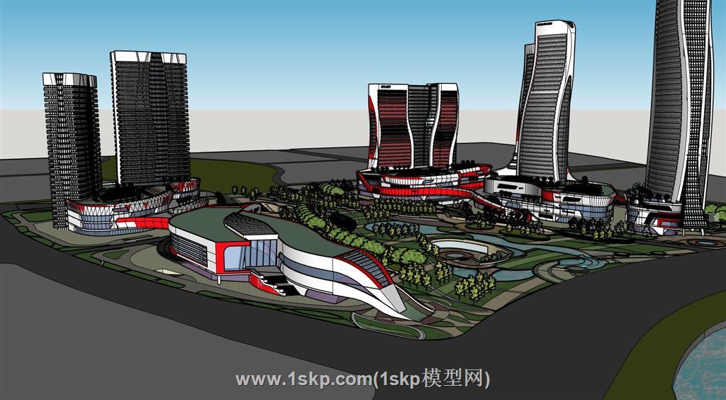 综合体异形建筑SU模型