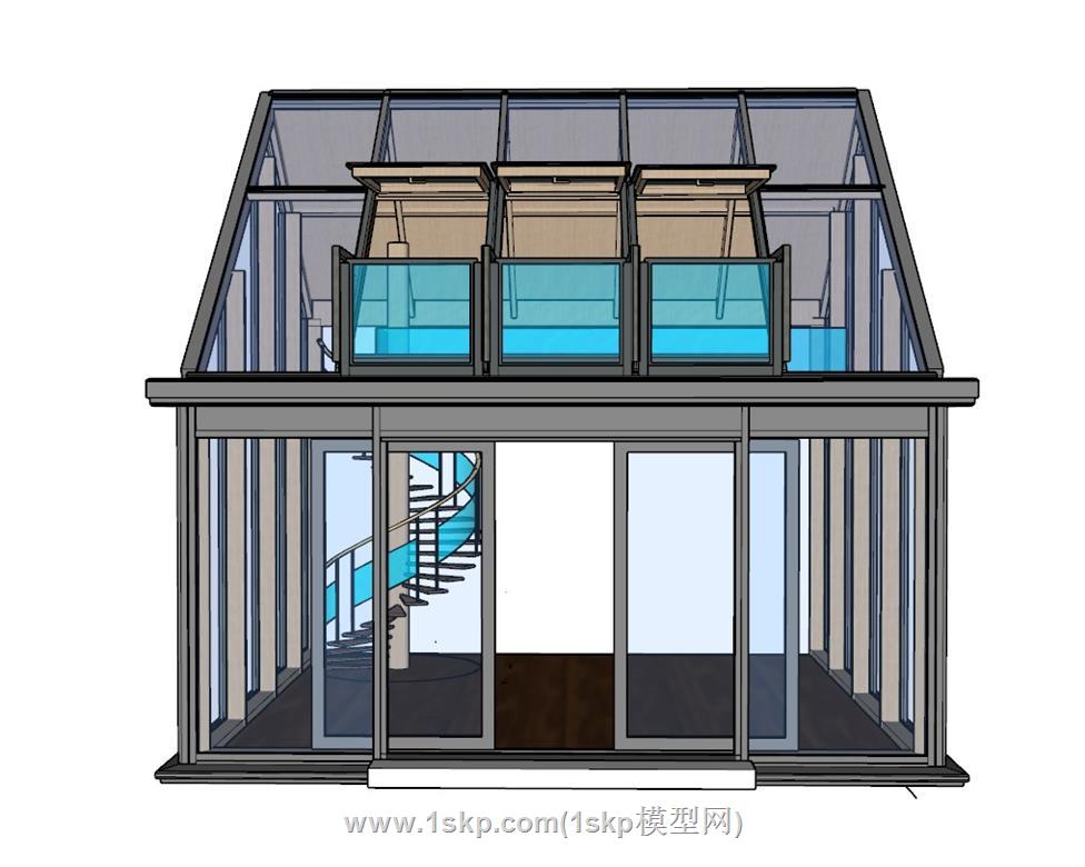 阳光房玻璃房SU模型