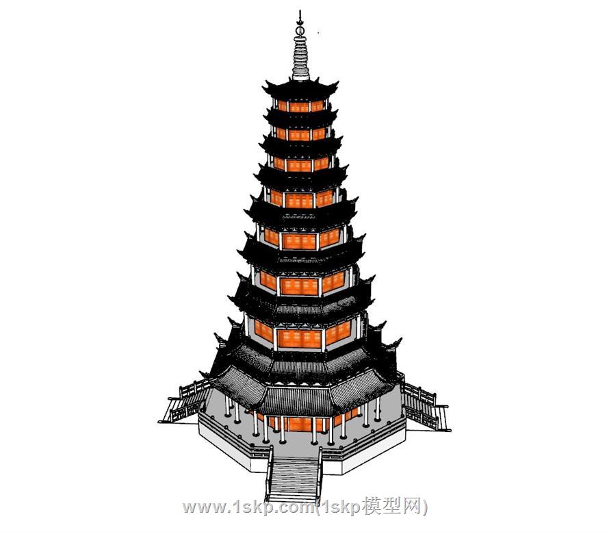 宝塔古建筑SU模型